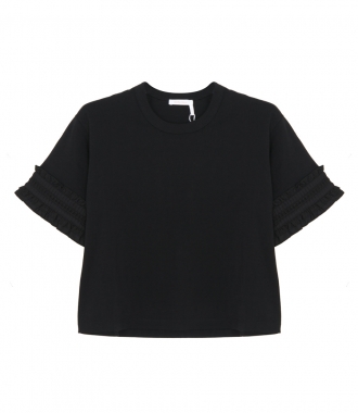 SALES - RUFFLE SLEEVE CROPPED T-SHIRT