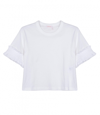 CLOTHES - RUFFLE SLEEVE CROPPED T-SHIRT