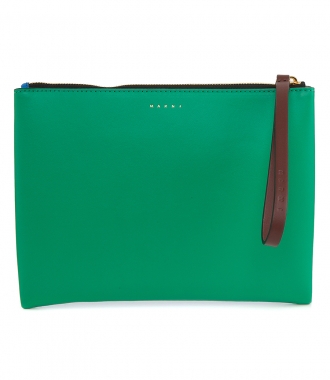 BAGS - BLUE AND GREEN LEATHER POCHETTE