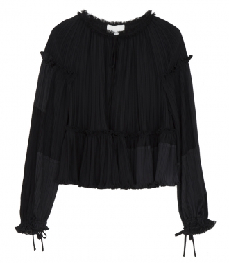 TOPS - LS GATHERED PLEATED TOP