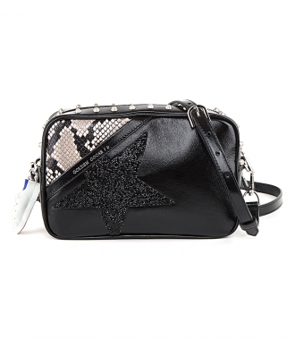 BAGS - STAR BAG WITH STUDS, CRYSTALS AND SNAKESKIN PRINT