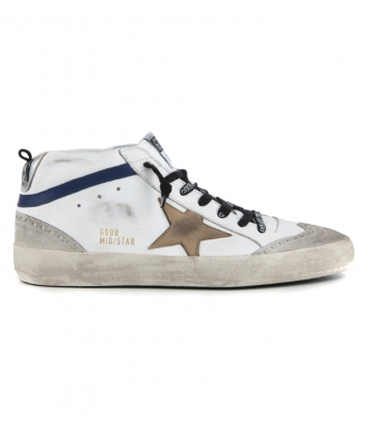 SHOES - WHITE BLUE MID STAR SNEAKERS