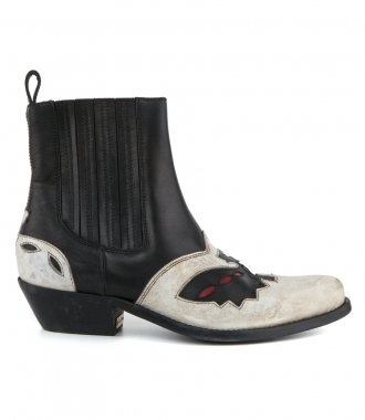 SALES - SANTIAGO ANKLE BOOTS IN LEATHER WITH DECORATION