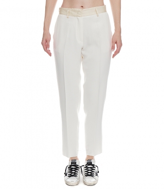 DOUBLE CREPE WOOL PANTS