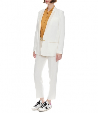 DOUBLE CREPE WOOL PANTS