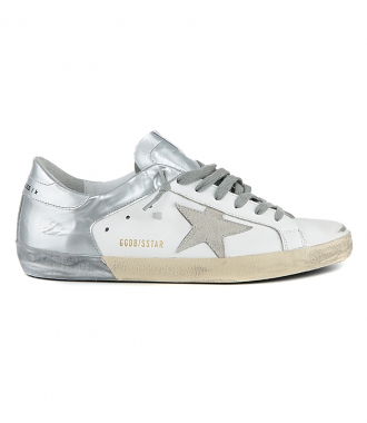 SHOES - WHITE SILVER SUPERSTAR SNEAKERS
