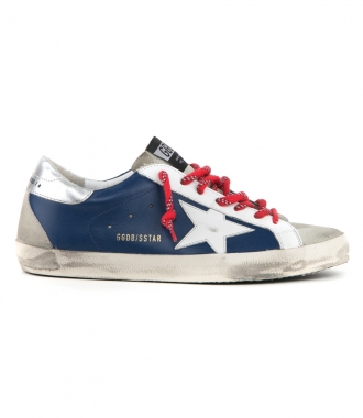 SHOES - BLUE LEATHER SUPERSTAR SNEAKERS