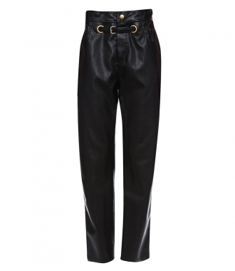 CLOTHES - PAPERBAG-WAIST FAUX-LEATHER TROUSERS