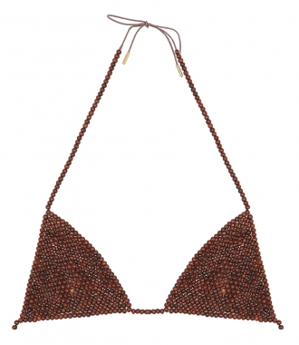 CLOTHES - WOOD BROWN BEADS BRA