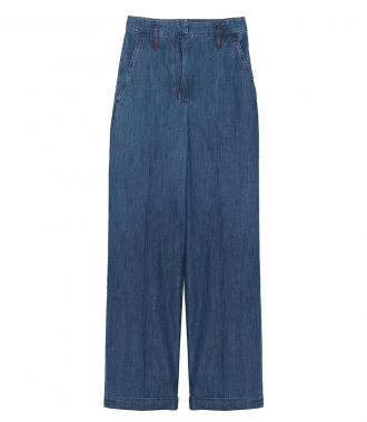 CLOTHES - CHAMBRAY-EFFECT DENIM FLARED PANTS