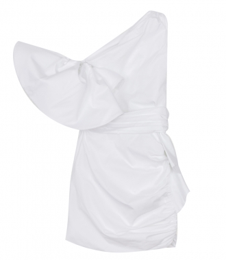 SALES - RUCHED STRETCH COTTON-POPLIN DRESS