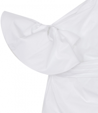 RUCHED STRETCH COTTON-POPLIN DRESS