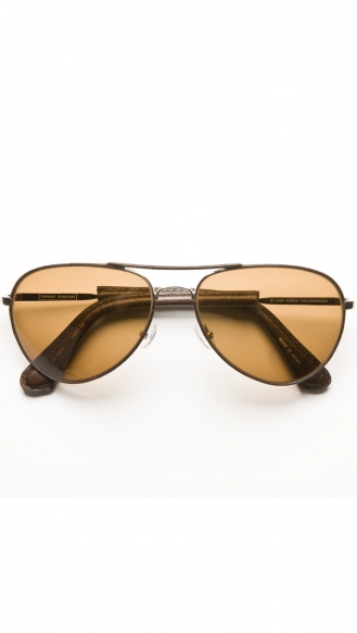 ACCESSORIES - BROWN LEATHER AVIATOR