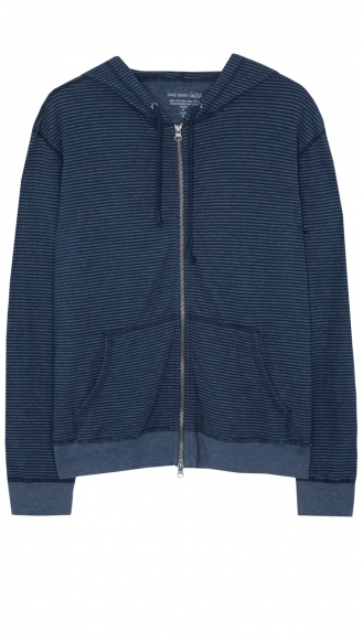 CLOTHES - STRIPED POINTELLE ZIP HOODIE