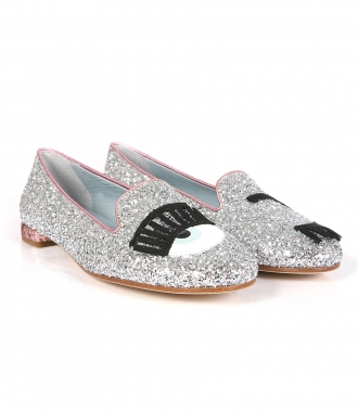 SHOES - SILVER ROSA SLIPPER