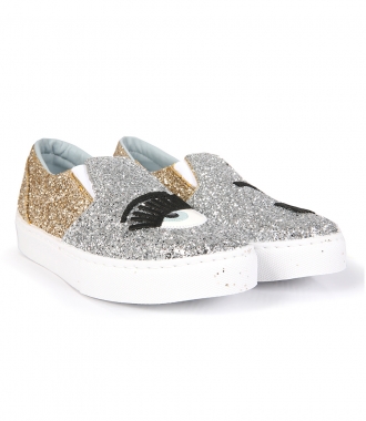 SHOES - SLIP ON SILVER