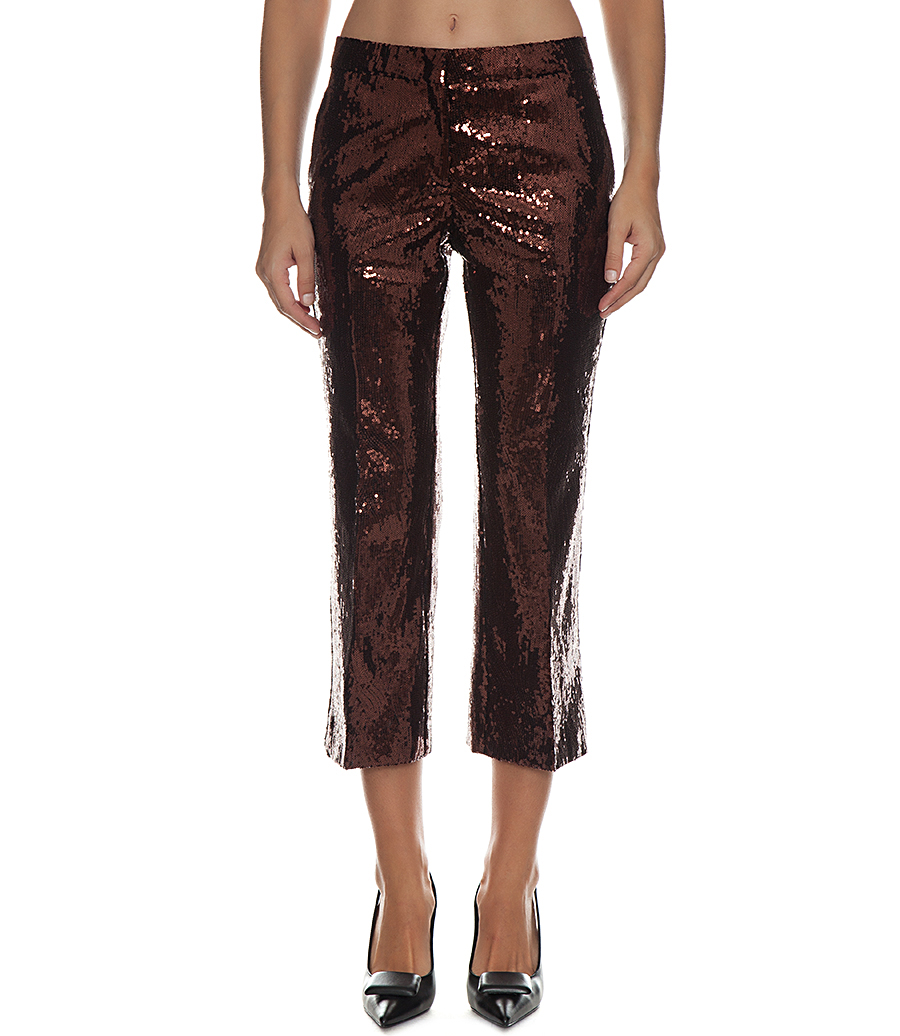 SEQUIN CROPPED FLARE TROUSERS
