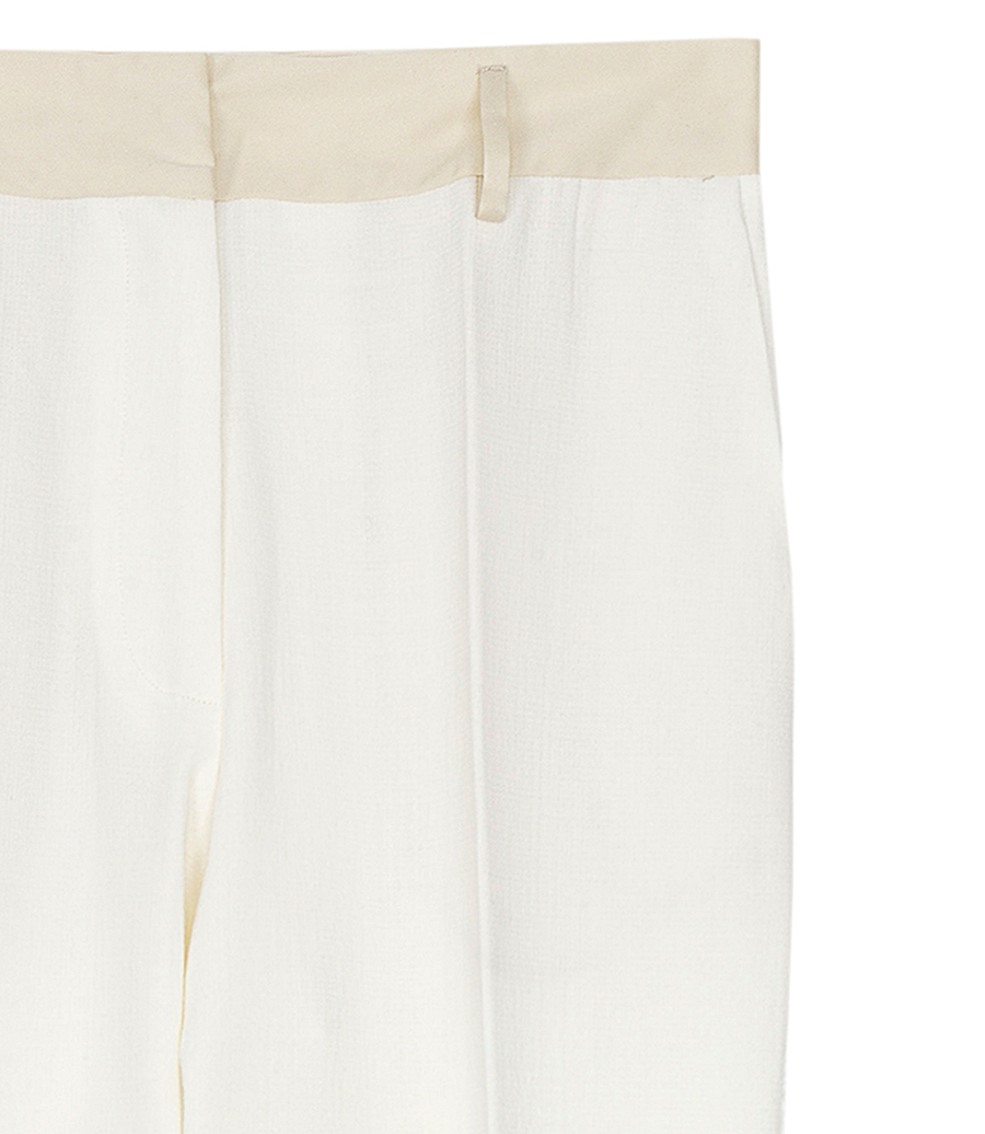DOUBLE CREPE WOOL PANTS