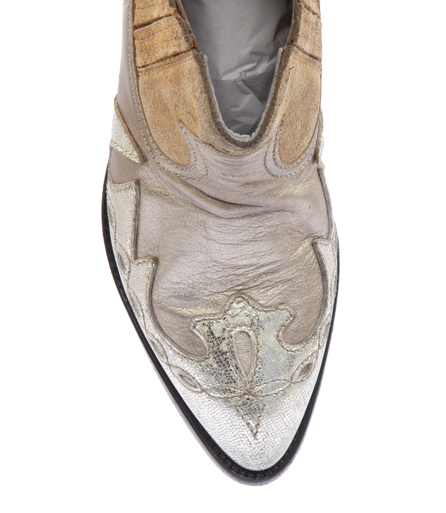 CLARA COWBOY METALLIC ANKLE BOOTS