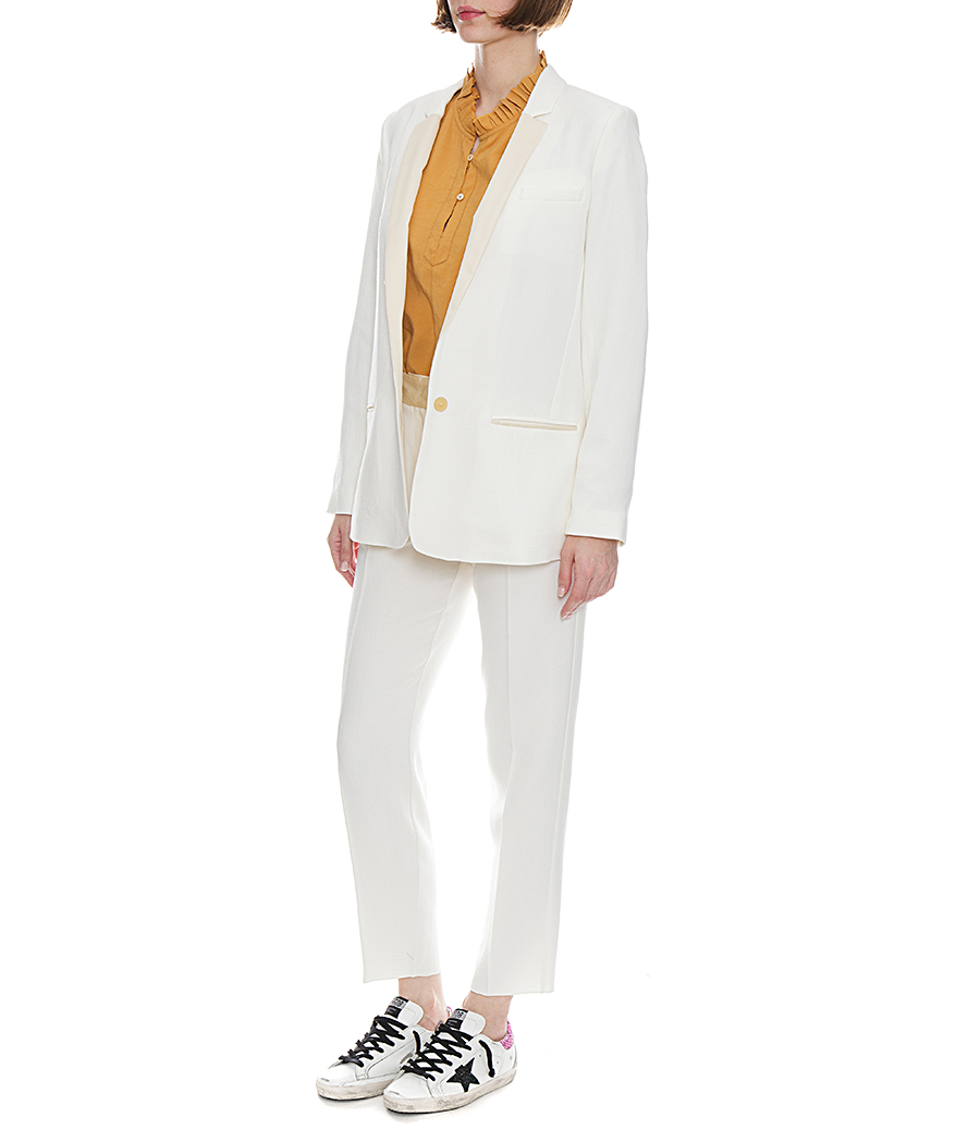 DOUBLE CREPE WOOL PANTS