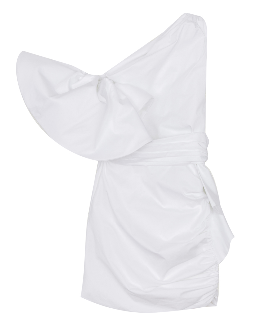 REDEMPTION - RUCHED STRETCH COTTON-POPLIN DRESS