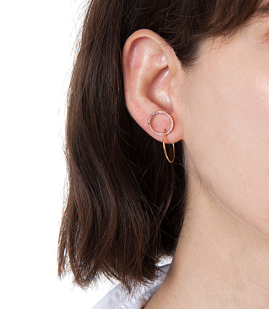 TWINS HOOP SAPPHIRES LEFT MONO EARRING