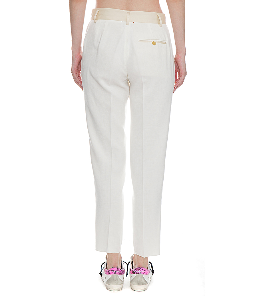 DOUBLE CREPE WOOL PANTS