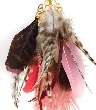 EARRINGS WITH PINK FEATHERS